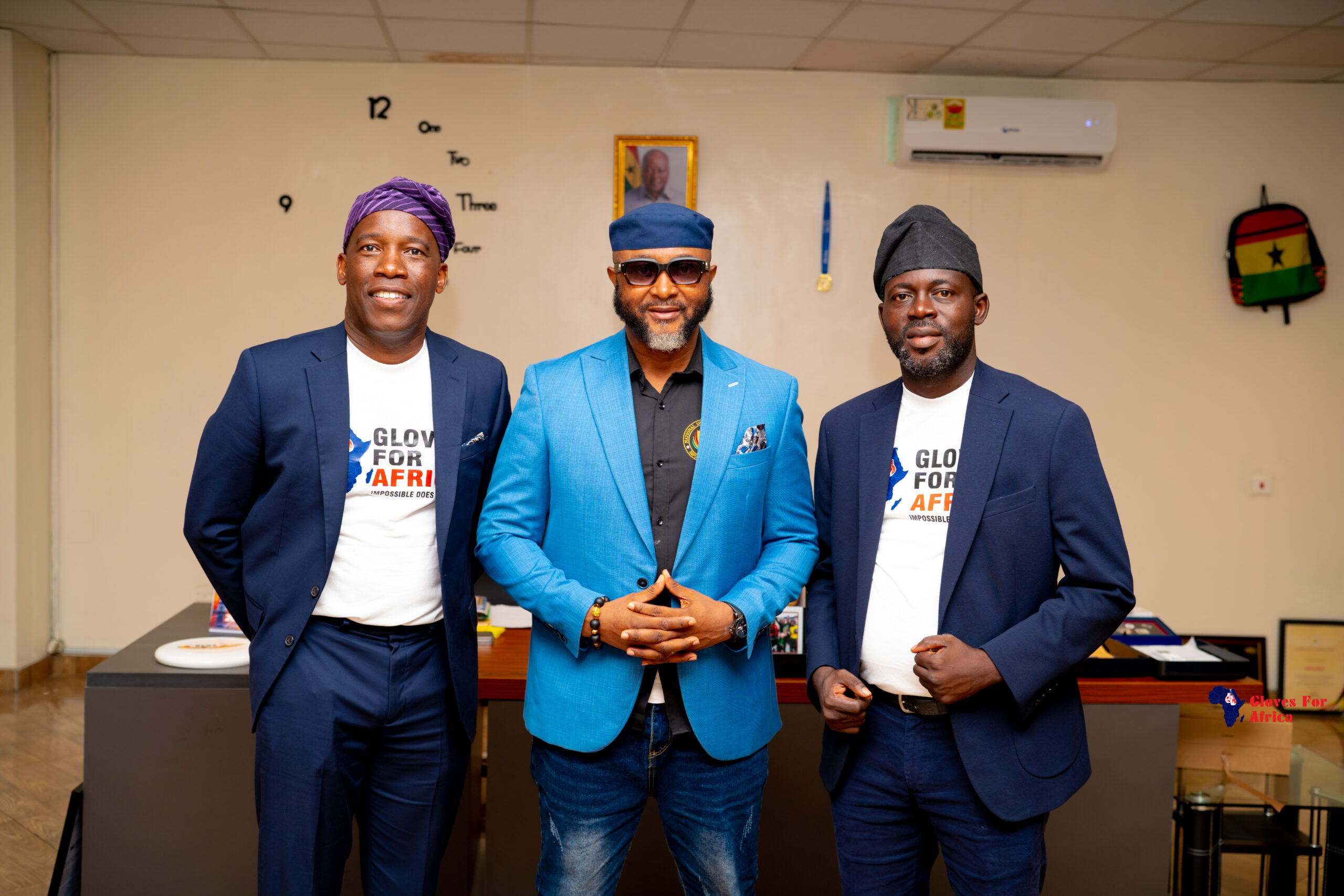 Gloves for Africa presenting golden gloves in Ghana